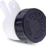 Motorcycle Brake Oil Reservoir, Rear Brake Master Cylinder Oil Cup, Anti-leakage Clutch Tank Reservoir, Universal for Motocross Motorcycle Street Bike ATV 4 Wheel Beach Kart (White & Black)
