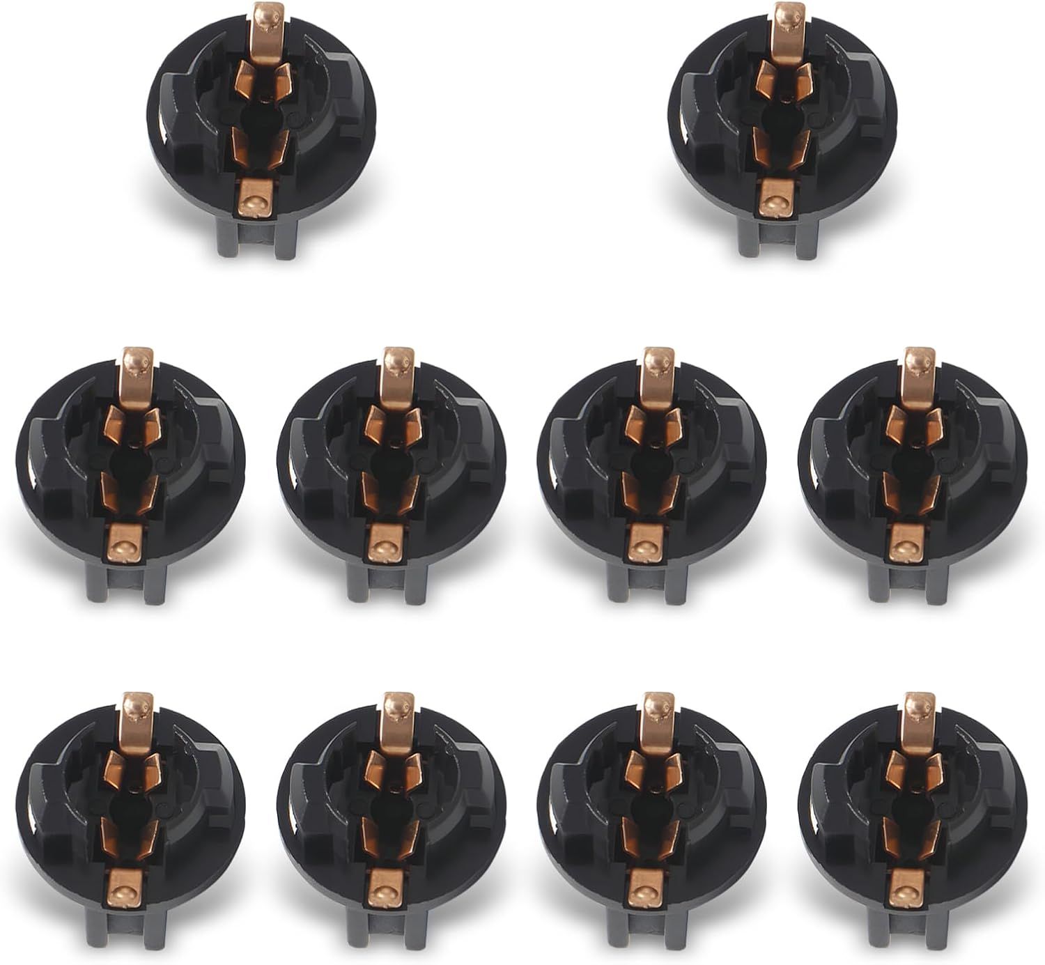 V1259-DP01-G-00175-00 10 PCS Car T10 LED Bulb Sockets, 194 Rapid Response Twist Lock Wedge Base, Waterproof Anti-vibration Fixed Holder, Universal for Dashboard Instrument License Plate Reading Light (Black) - Image 1