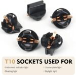 10 PCS Car T10 LED Bulb Sockets, 194 Rapid Response Twist Lock Wedge Base, Waterproof Anti-vibration Fixed Holder, Universal for Dashboard Instrument License Plate Reading Light (Black) - Image 6