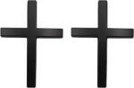 2 PCS Car Cross Badge, 3D Christ Faith Emblem with Self-adhesive, Rust-proof Scratch-covering Decoration Decal, Universal Exterior Accessory for Door Body Trunk Bumper Window (Black) - Image 2