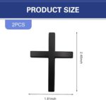 2 PCS Car Cross Badge, 3D Christ Faith Emblem with Self-adhesive, Rust-proof Scratch-covering Decoration Decal, Universal Exterior Accessory for Door Body Trunk Bumper Window (Black) - Image 3