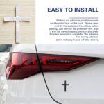 2 PCS Car Cross Badge, 3D Christ Faith Emblem with Self-adhesive, Rust-proof Scratch-covering Decoration Decal, Universal Exterior Accessory for Door Body Trunk Bumper Window (Black) - Image 6