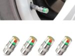 4 PCS Tire Pressure Monitor Caps, 3-color Visual Indicator, 2.4 Bar 36 PSI Valve Stem Cover, for Most Cars (Silver) - Image 2