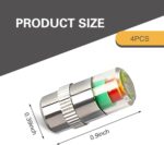 4 PCS Tire Pressure Monitor Caps, 3-color Visual Indicator, 2.4 Bar 36 PSI Valve Stem Cover, for Most Cars (Silver) - Image 3