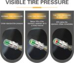 4 PCS Tire Pressure Monitor Caps, 3-color Visual Indicator, 2.4 Bar 36 PSI Valve Stem Cover, for Most Cars (Silver) - Image 4