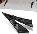 2 PCS Car Hood Air Vent Stickers, Airflow Shark Spoiler Decorative Cover with Reflective Film, Self-Adhesive Waterproof Hood Intake Trim, Universal Exterior Modification for Car (Black) - Image 2