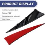 2 PCS Car Hood Air Vent Stickers, Airflow Shark Spoiler Decorative Cover with Reflective Film, Self-Adhesive Waterproof Hood Intake Trim, Universal Exterior Modification for Car (Black) - Image 4