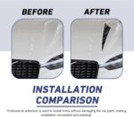 2 PCS Car Hood Air Vent Stickers, Airflow Shark Spoiler Decorative Cover with Reflective Film, Self-Adhesive Waterproof Hood Intake Trim, Universal Exterior Modification for Car (Black) - Image 5