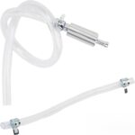 2 PCS Motorcycle Brake Bleeders, One-way Non-return Check Valve and Leak Prevent Fuel Line, Clutch Hydraulic Oil Drain Tool, Universal for Brake Bleeding Hydraulic Clutch Systems (Silver)