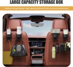 2 PCS Car Seat Back Hooks, 3-in-1 Cup Phone Holder and Storage Double Hooks for Key Umbrella Bag Hat, Strong Load Bearing Anti-Shake Layered Mount, Universal Hanging Interior for Cars (Black) - Image 4