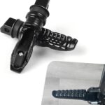 2 PCS Motorcycle Footpegs, Anti-slip Support Rear Foot Pedal with Grooves Texture, Rustproof Anti-bending Passenger Foot Rest Kit, Universal Modified Accessory for Most Motorcycles (Black)