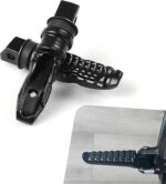 2 PCS Motorcycle Footpegs, Anti-slip Support Rear Foot Pedal with Grooves Texture, Rustproof Anti-bending Passenger Foot Rest Kit, Universal Modified Accessory for Most Motorcycles (Black)