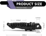 2 PCS Motorcycle Footpegs, Anti-slip Support Rear Foot Pedal with Grooves Texture, Rustproof Anti-bending Passenger Foot Rest Kit, Universal Modified Accessory for Most Motorcycles (Black) - Image 3