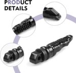 2 PCS Motorcycle Footpegs, Anti-slip Support Rear Foot Pedal with Grooves Texture, Rustproof Anti-bending Passenger Foot Rest Kit, Universal Modified Accessory for Most Motorcycles (Black) - Image 4