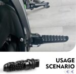 2 PCS Motorcycle Footpegs, Anti-slip Support Rear Foot Pedal with Grooves Texture, Rustproof Anti-bending Passenger Foot Rest Kit, Universal Modified Accessory for Most Motorcycles (Black) - Image 6