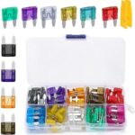 120 PCS Car Fuse Assortment Kit, Mini Quick-Blow Blade Fuse, 2 A 3 A 5 A 7.5 A 10 A 15 A 20 A 25 A 30 A 35 A 10 Sizes, Replacement for Car Ignition & Light & AC & Radio System (Multicolored)
