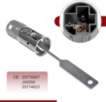 2 PCS Car Cigarette Lighter Socket and Removal Tool, 12 V Cigarette Lighter Outlet Set, Replacement OEM# 25776667 J42059 25774623, Compatible with Chevy GMC Buick Pontiac Saturn (Silver) - Image 5
