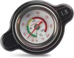 Car Radiator Cover, 1.8 Bar High-pressure Fuel Tank Cap with Thermometer, Waterproof Real-time Temperature Monitoring Tool with Sealing Ring, Compatible with Suzuki Yamaha (Black) - Image 2