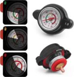 Car Radiator Cover, 1.8 Bar High-pressure Fuel Tank Cap with Thermometer, Waterproof Real-time Temperature Monitoring Tool with Sealing Ring, Compatible with Suzuki Yamaha (Black) - Image 5