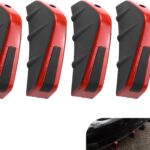 4 PCS Car Rear Bumper Diffusers, Shark Fin Decoration Spoiler, Anti-collision Airflow Buffer Device with Fixing Screws, Universal Rear Bumper Lip Wing Modification for Most Cars (Red)