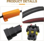 2 PCS Car LED Light Decoders, 9006/HB4 Plug and Play Warning Error Eliminator, Anti-flicker Load Resistor Harness Adapter, Universal Bulb Retrofit Fault Cancel Device for Cars (Black) - Image 4