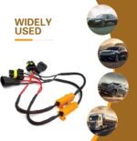 2 PCS Car LED Light Decoders, 9006/HB4 Plug and Play Warning Error Eliminator, Anti-flicker Load Resistor Harness Adapter, Universal Bulb Retrofit Fault Cancel Device for Cars (Black) - Image 7