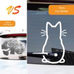 Cat Car Windshield Wiper Sticker, Cute Cartoon Tail Wagging Effect Wiper Sticker, Rear Windshield Waterproof Decorative Decal, Self-adhesive Exterior Accessory for Cars (White) - Image 4