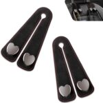 2 PCS Car Seat Headrest Hooks, Multifunctional Double Hanger & Phone Holder, Soft Suede Leather & Load-bearing Heart Shape Metal Hook, Back Seat Organizer for Most Cars (Black) - Image 2