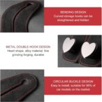2 PCS Car Seat Headrest Hooks, Multifunctional Double Hanger & Phone Holder, Soft Suede Leather & Load-bearing Heart Shape Metal Hook, Back Seat Organizer for Most Cars (Black) - Image 4