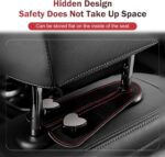 2 PCS Car Seat Headrest Hooks, Multifunctional Double Hanger & Phone Holder, Soft Suede Leather & Load-bearing Heart Shape Metal Hook, Back Seat Organizer for Most Cars (Black) - Image 7