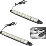 2 PCS LED Car Daytime Running Strip Lights, Super Bright Bendable DRL Strip Kit, IP67 Waterproof High Power Fog Lamp, Exterior Lighting Accessory for Most Trucks SUVs Cars (White)