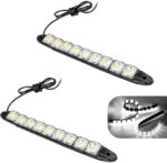 2 PCS LED Car Daytime Running Strip Lights, Super Bright Bendable DRL Strip Kit, IP67 Waterproof High Power Fog Lamp, Exterior Lighting Accessory for Most Trucks SUVs Cars (White) - Image 2
