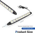 2 PCS LED Car Daytime Running Strip Lights, Super Bright Bendable DRL Strip Kit, IP67 Waterproof High Power Fog Lamp, Exterior Lighting Accessory for Most Trucks SUVs Cars (White) - Image 3
