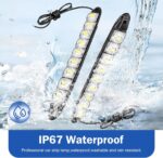 2 PCS LED Car Daytime Running Strip Lights, Super Bright Bendable DRL Strip Kit, IP67 Waterproof High Power Fog Lamp, Exterior Lighting Accessory for Most Trucks SUVs Cars (White) - Image 7