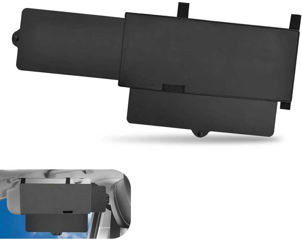 V1259-DP01-H-00256-00 Car Sun Visor Extender, Bi-directional Expandable Anti-glare Visor, Clip-on Side Window Filtering Sunshade, Sun Blocker Protection Accessory for Driver & Passenger Side (Black) - Image 1