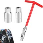 3 PCS Car Spark Plug Socket, 5/8" 13/16" T-handle Swivel Socket Kit, Non-slip Rotating Spark Plug Remover Installer Tool, Engine Maintenance Part for Cars Truck SUVs (Multicolored)