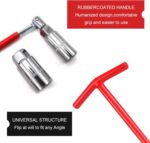 3 PCS Car Spark Plug Socket, 5/8" 13/16" T-handle Swivel Socket Kit, Non-slip Rotating Spark Plug Remover Installer Tool, Engine Maintenance Part for Cars Truck SUVs (Multicolored) - Image 4