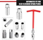 3 PCS Car Spark Plug Socket, 5/8" 13/16" T-handle Swivel Socket Kit, Non-slip Rotating Spark Plug Remover Installer Tool, Engine Maintenance Part for Cars Truck SUVs (Multicolored) - Image 6