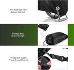 Motorcycle Cover, Waterproof Sun-proof Cloth for All Seasons, Windproof Anti-scratch Shield with Lock‑hole & Buckle Strap, Full Coverage Outdoor Cover for Motorcycle E‑bike Scooter (Black) - Image 4