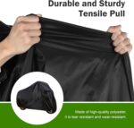 Motorcycle Cover, Waterproof Sun-proof Cloth for All Seasons, Windproof Anti-scratch Shield with Lock‑hole & Buckle Strap, Full Coverage Outdoor Cover for Motorcycle E‑bike Scooter (Black) - Image 5