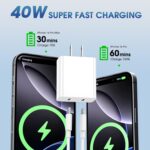 iPhone 17 Pro Max Charger Fast Charging, 40W Dual USB C Fast Charger Block with 6ft Type C Charging Cable Cord for iPhone 17/17 Pro/17 Pro Max/Air/16/16 Pro/16 Pro Max/16 Plus/15/15 Pro Max - Image 3