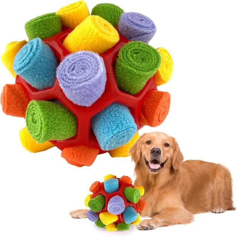 V1263-JX-7818-00 Dog Ball Interactive Pet Puzzle Toy Snuffle Feeding Ball - Image 1