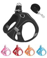 Dog Harness Leash Set Reflective Soft Mesh No Pull Pet Vest Black - S - Image 7
