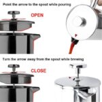 304 Stainless Steel French Press Coffee Maker, Household Hand-Brew Coffee Pot, Tea Filter Pot—1000ML - Image 3