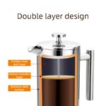 304 Stainless Steel French Press Coffee Maker, Household Hand-Brew Coffee Pot, Includes One Filter – 1000ML - Image 4