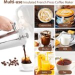 304 Stainless Steel French Press Coffee Maker, Household Hand-Brew Coffee Pot, Includes One Filter—350ML - Image 2