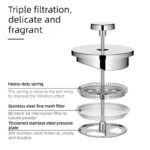 304 Stainless Steel French Press Coffee Maker, Household Hand-Brew Coffee Pot, Includes One Filter—800ML - Image 7