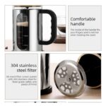 1000ml Press Sealed Lid French Press, Borosilicate Glass Coffee Maker, Manual Tea Brewer - Image 3