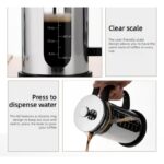 1000ml Press Sealed Lid French Press, Borosilicate Glass Coffee Maker, Manual Tea Brewer - Image 4