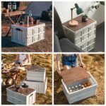 Size S - Multifunctional Folding Camping Storage Box, Car Trunk Organizer, Picnic Storage Bin with Wooden Lid - Approx. 30L - Image 5